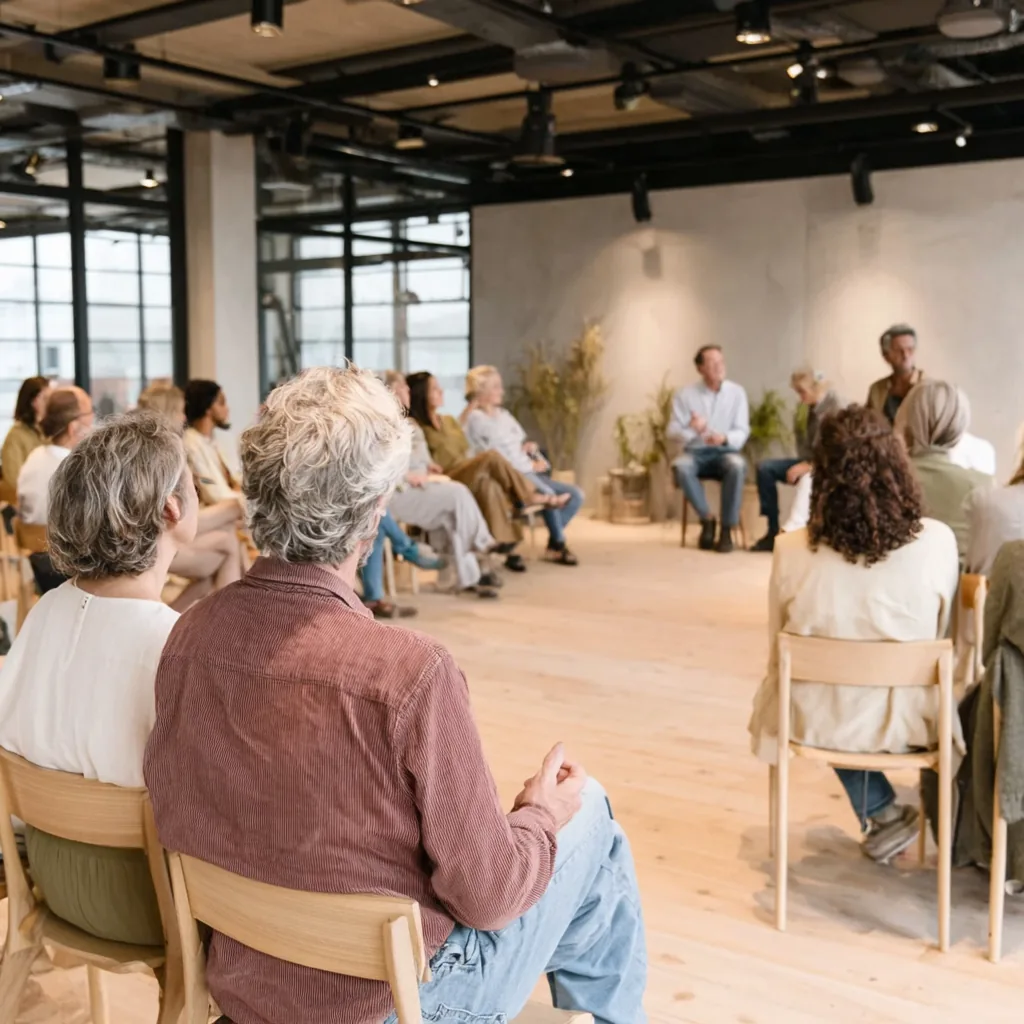 Participants sitting in a circle during a workshop